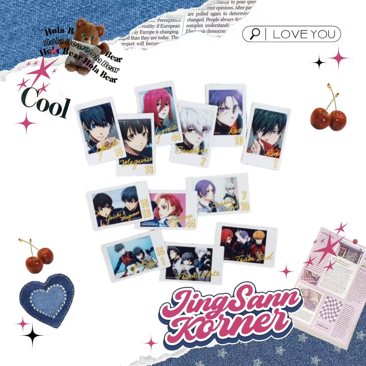 Blue Lock Golden Sign Polaroid