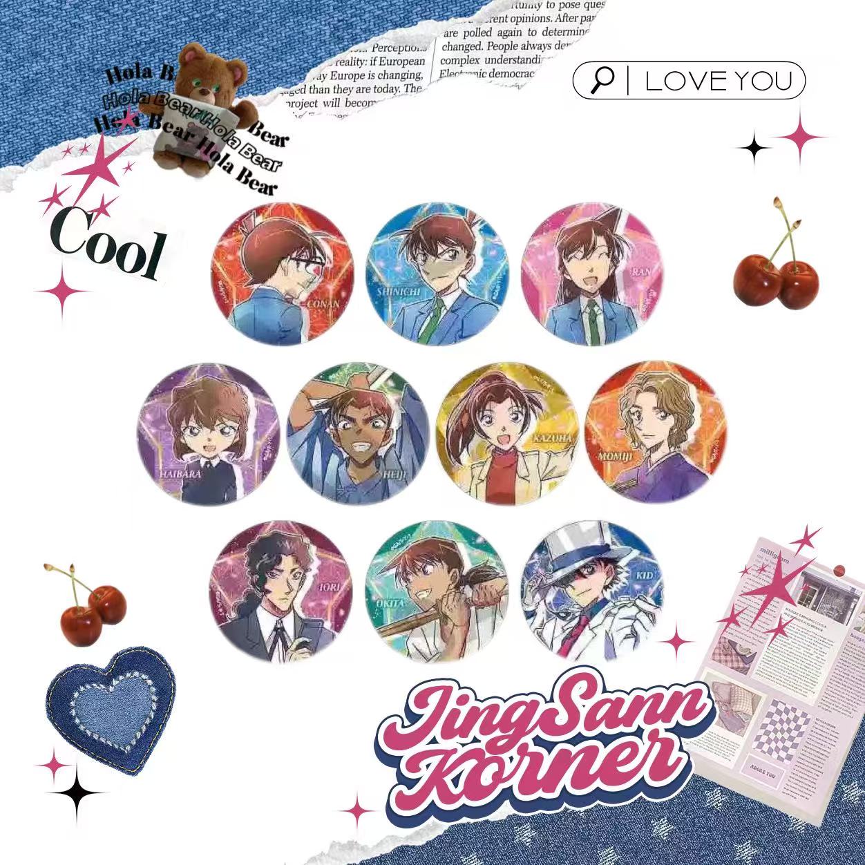 Detective Conan Star background bar crux badge