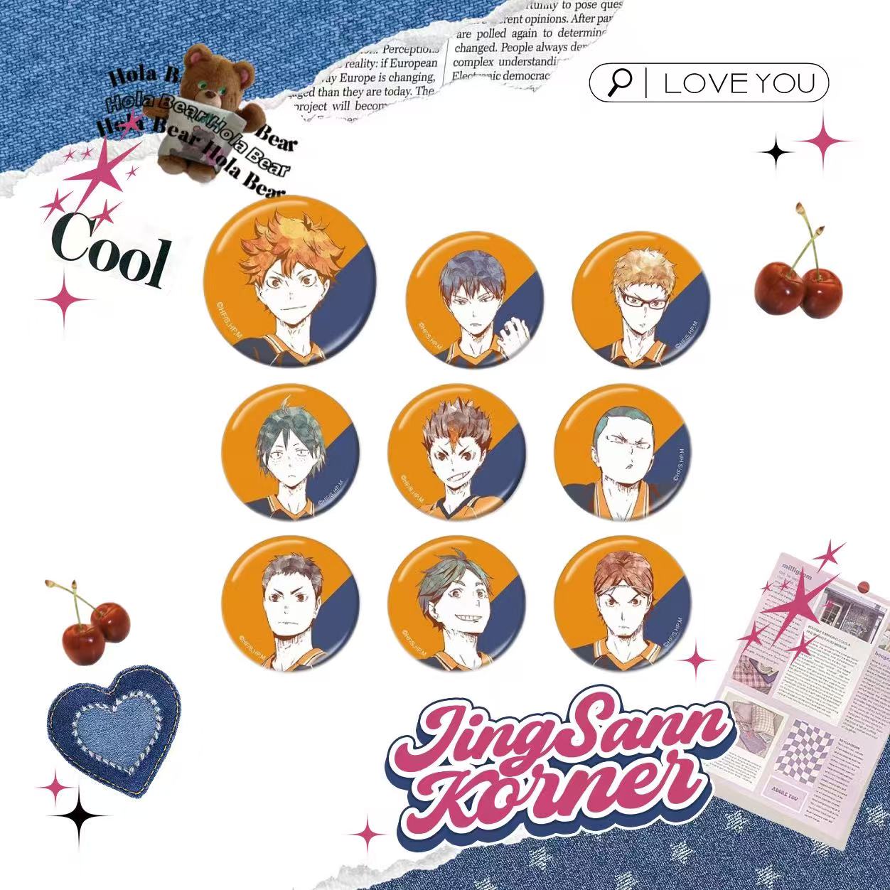 Haikyuu!! Metal badge first original watercolor badge