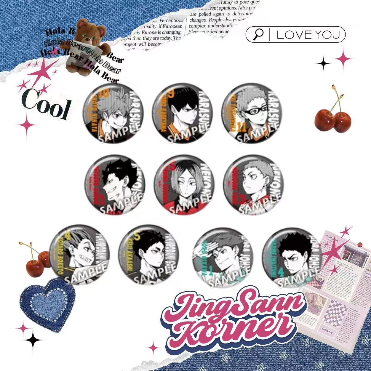 Haikyuu!!JF Gacha and Handle Color Palette Glitter Bar Badge