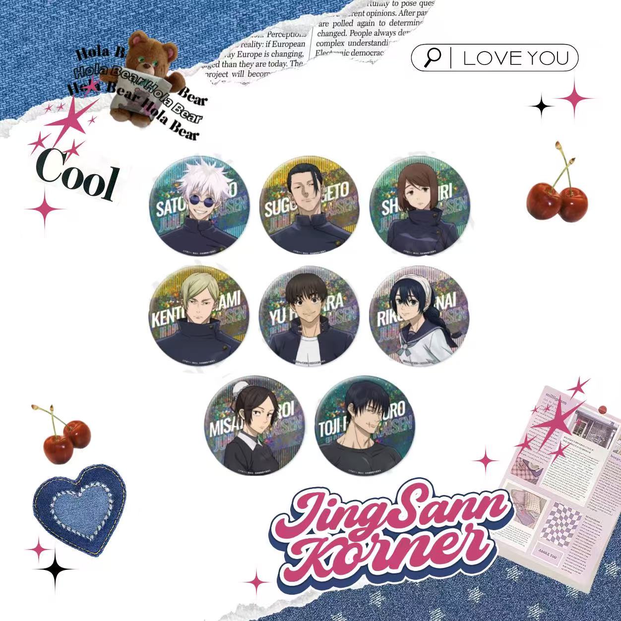 Jujutsu Kaisen Oversized badge 10cm shiny bottom Huaiyu All kinds of 8 kinds