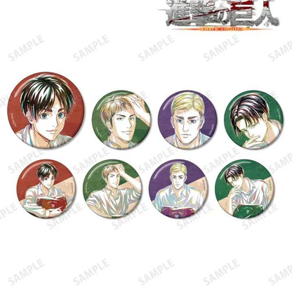 Attack on Titan Ani Art Watercolor Bar badge relax ver 8 models in total