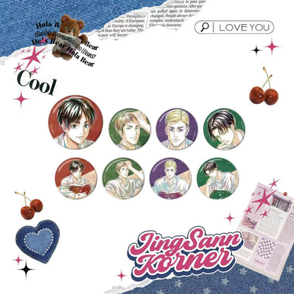 Attack on Titan Ani Art Watercolor Bar badge relax ver 8 models in total