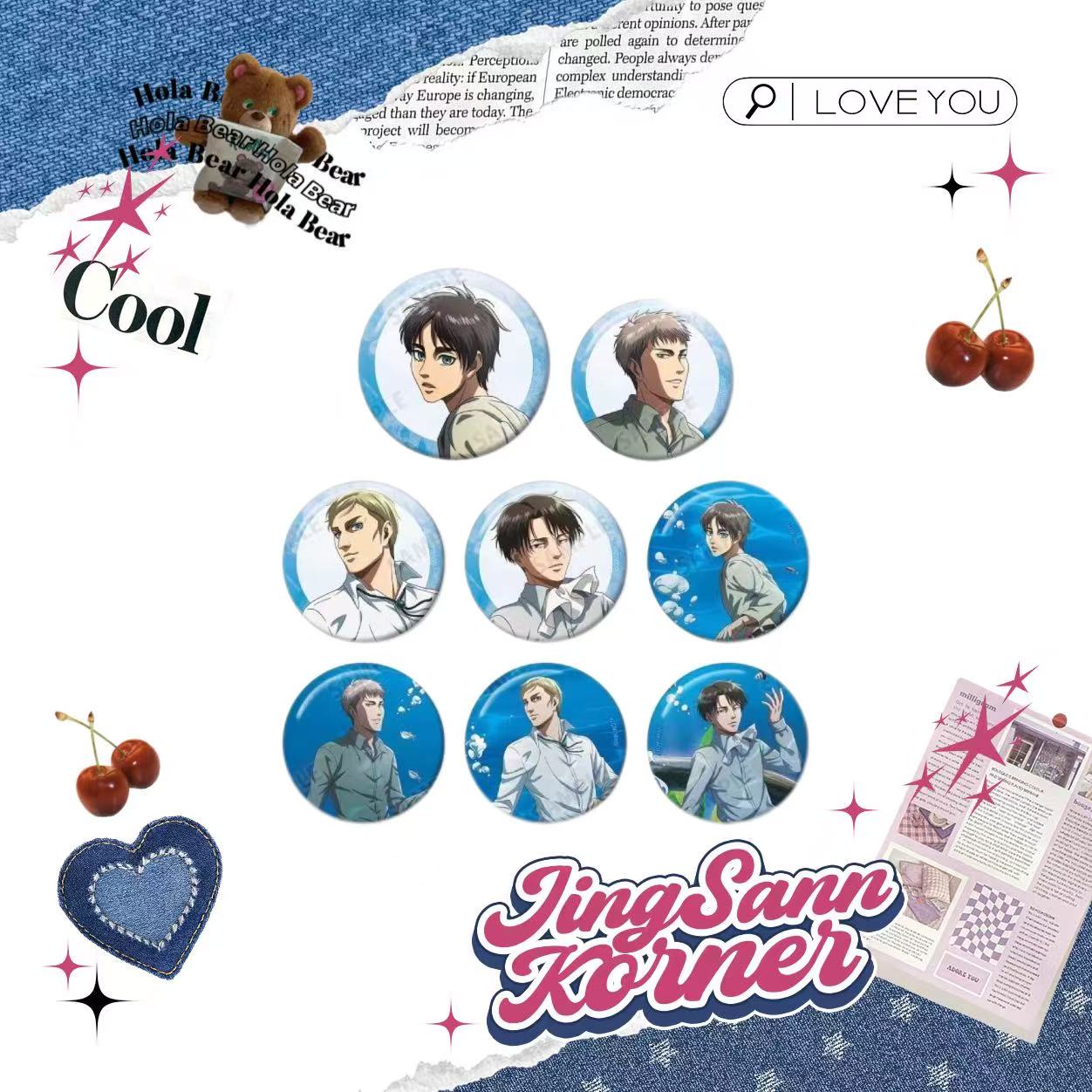 Attack on Titan floating in the water There are 8 types of badges