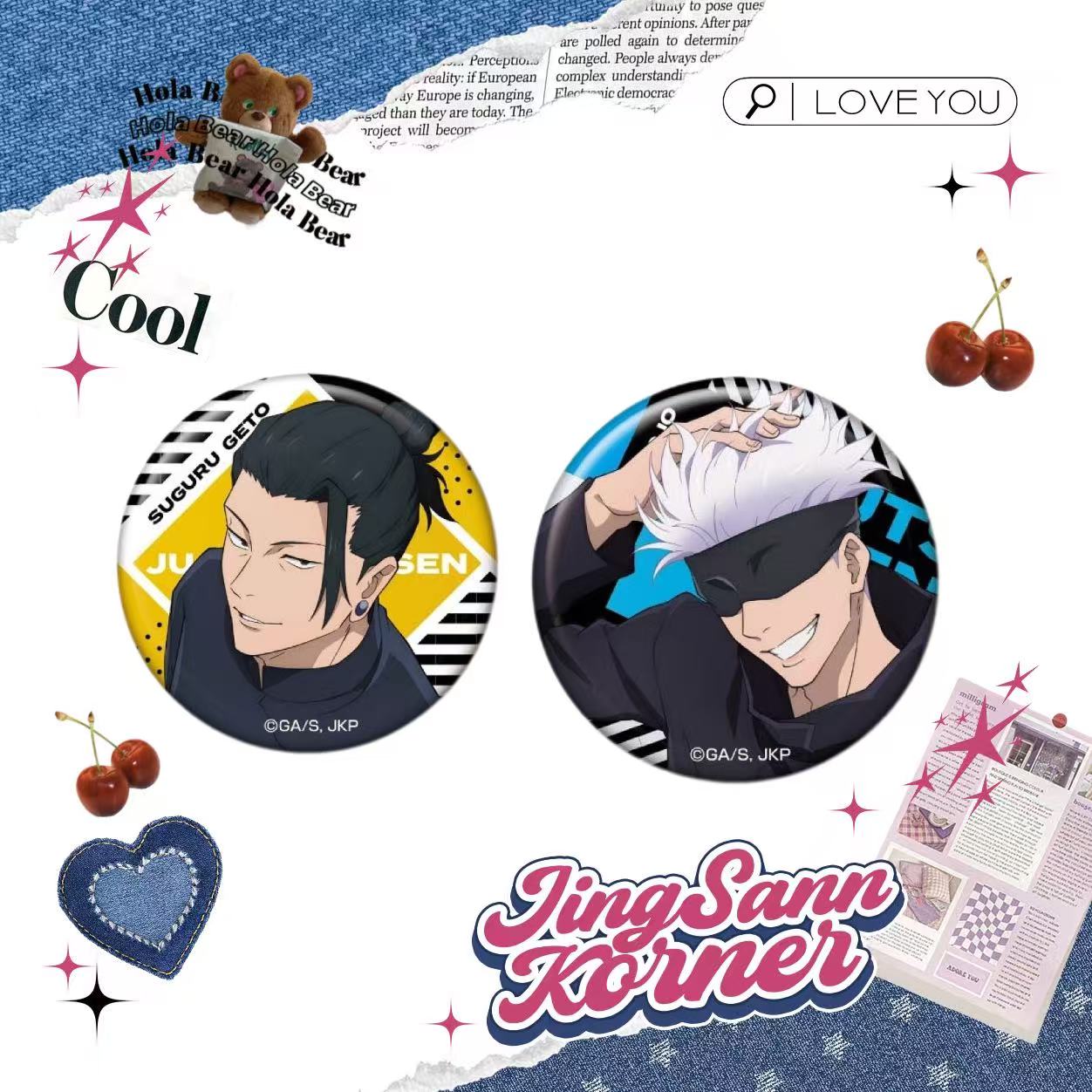 Jujutsu Kaisen Bandai Look Up at the Emblem Vol.3 Gojo Satoru Geto Suguru badge