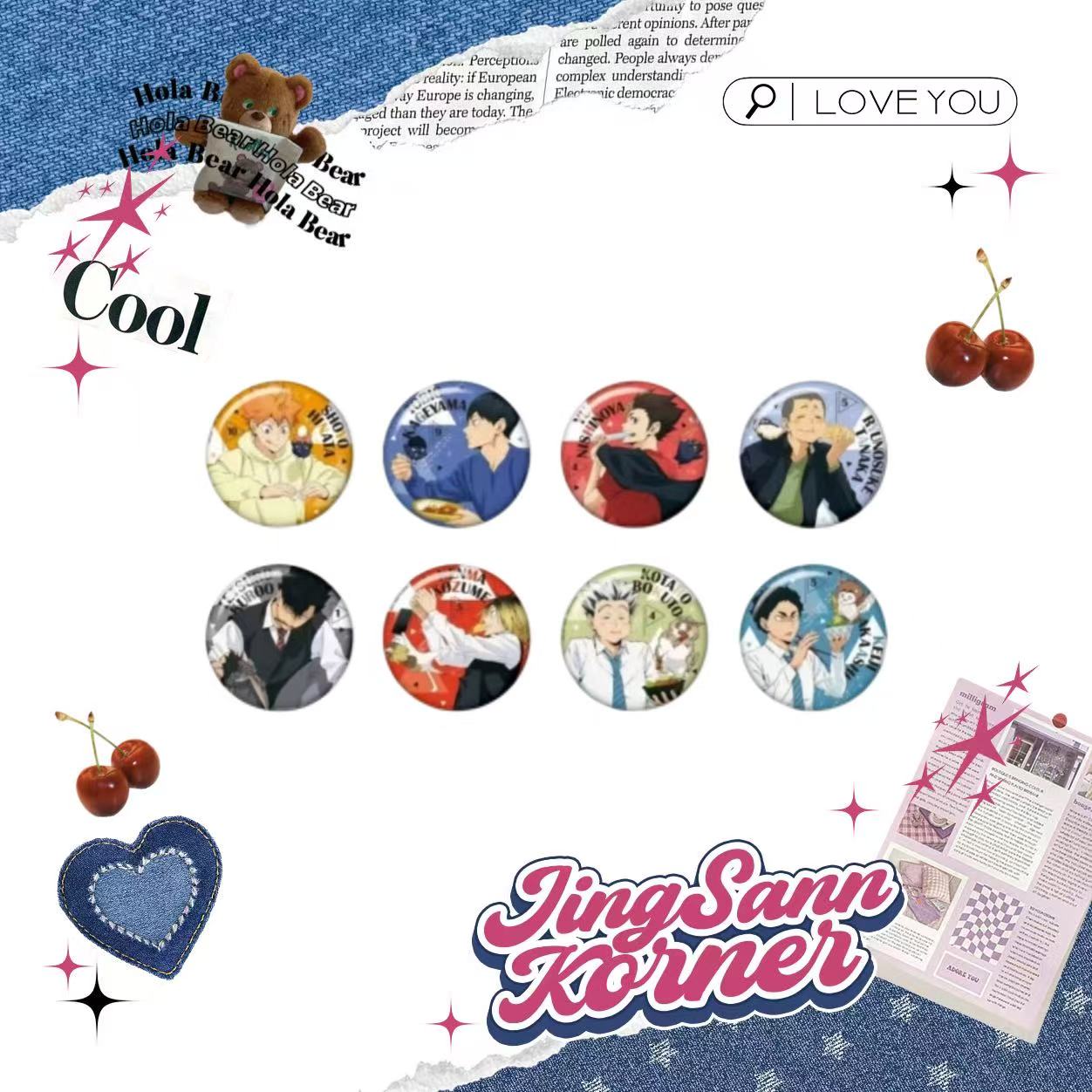 Haikyuu!! Mascot 75mm badge