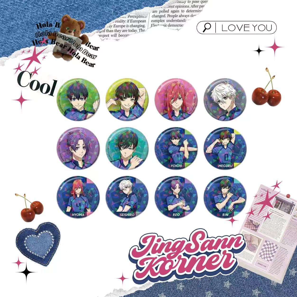 Blue Lock Prepare badges before the game Holographic Laser badge